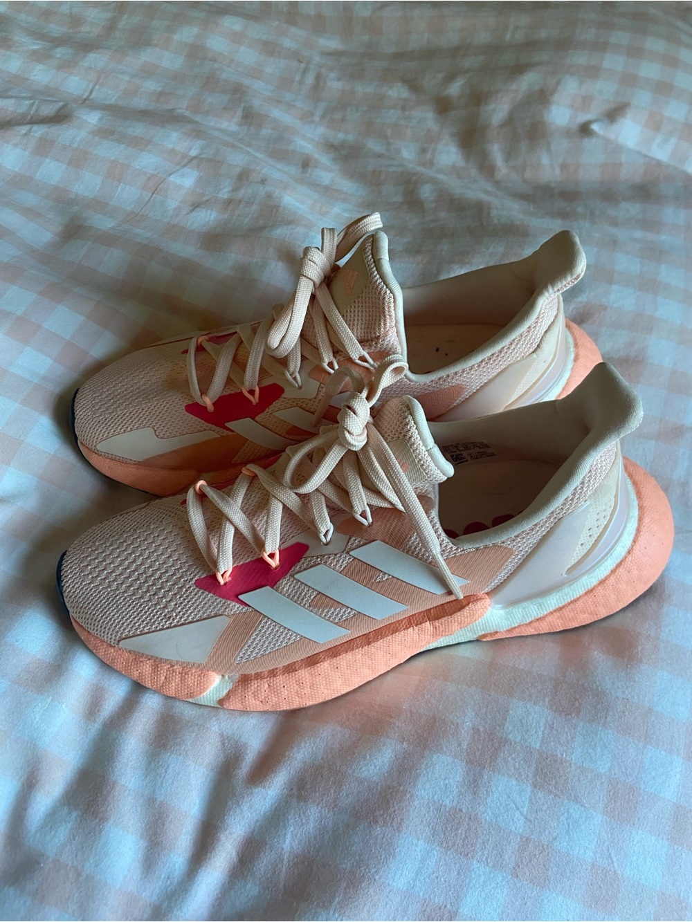 adidas boost Peach and Pink Women's Athletic Sneakers